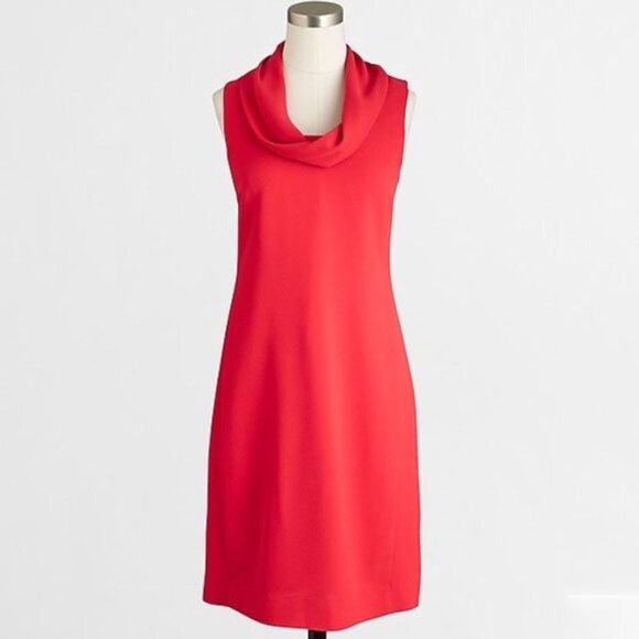 J. Crew poppy Crepe cowlneck shift dress Small - Picture 1 of 12